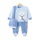 BOY ROMPER SKY BLUE VELVET BEAR