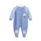 BOY ROMPER SAPPHIRE BLUE WOOLEN STRIPES STAR