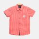 BOY SHIRT CORAL CHECKED SHORT-SLEEVE