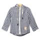 BOY SHIRT NAVY SHEPHERD'S CHECK HOODED