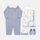 BABY BOYS SUIT SET ASH GREY TRACTOR