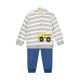 BOY SUIT GREY STRIPED TRUCK