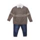 BOY SUIT BROWN BOLD STRIPES