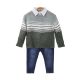 BOY SUIT MOSS GREEN STRIPES