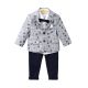 BOY COAT SUIT GREY POLKA DOT