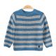 BOY SWEATER CERULEAN BLUE KNITTED STRIPES