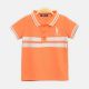 BOY T-SHIRT ORANGE POLO WITH STRIPE