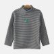 BOY T-SHIRT FLEECE STRIPPED HI-NECK SHIRT