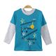 BOY T-SHIRT TEAL ZIP STARS