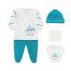 BABY BOY GIFT SET TURQUOISE GREEN HAPPY WHALE