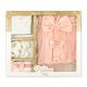 FANCY FROCK SET PEACH BOW