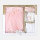 FANCY FROCK SET PINK & WHITE NETWITH BOW