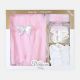 FANCY FROCK SET PINK & WHITE NETWITH SEQUINS BOWS