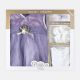 FANCY FROCK SET PURPLE NETWITH FLORAL EMBELIISHMENTS