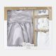 FANCY FROCK SET SILVER & WHITE NET