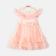 FANCY FROCK PINK RUFFLE FLOWER TULLE