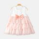 FANCY FROCK SOLID PEACH RUFFLE