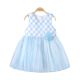 FANCY FROCK SAPPHIRE BLUE CHECKERED