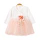 FANCY FROCK PEACH FLORAL LACED TULLE