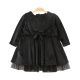 GIRL FROCK BLACK VELVET BOW TULLE