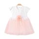 FANCY FROCK PEACH NET FLORAL TULLE