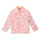 GIRL JACKET PINK WOOLEN STRIPES & HEARTS