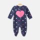 GIRL ROMPER BLUE FLEECE HEART