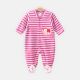 GIRL ROMPER GREY STRIPED FLEECE