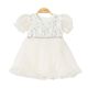 GIRLS FROCK ROMPER OFF-WHITE TULLE