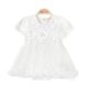 GIRLS FROCK ROMPER OFF-WHITE FLORAL LACY