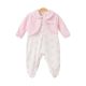 GIRL ROMPER RUDDY PINK VELVET BOW