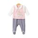 GIRL ROMPER PINK VELVET BALLET BUNNY