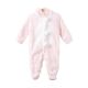 GIRL ROMPER PINK FLEECE BUNNY HOODED