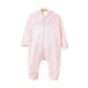 GIRL ROMPER PINK FLEECE BUNNY HEART HOODED