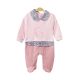 GIRL ROMPER BABY PINK VELVET BUNNY