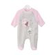 GIRL ROMPER GREY VELVET MOON & BUNNIES