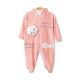 GIRL ROMPER PEACH VELVET KITTY HOODED