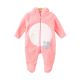 GIRL ROMPER FIERY PINK WOOLEN PUPPY PAW HOODED