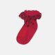 GIRL SOCKS DOTTED FRILL (RED)