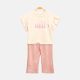 GIRL SUIT GLITTERY PARTY WEAR - CREAM & PINK