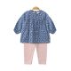 GIRL SUIT INDIGO BLUE FLORAL