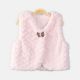 GIRL JACKET DUSTY PINK FUR KNITTED BOW