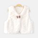 GIRL JACKET OFF-WHITE FUR KNITTED BOW