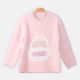 GIRL SWEATER PINK FLOWER FAUX FUR