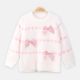 GIRL SWEATER WHITE FAUX FUR BOW