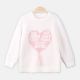 GIRL SWEATER WHITE FAUX FUR WOOL HEART