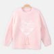 GIRL SWEATER PINK FAUX FUR WOOL HEART