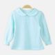 GIRL T-SHIRT SEA-GREEN PRINTED COLLAR