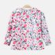 GIRL T-SHIRT WHITE FLORAL PRINTED COLLAR