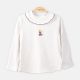 GIRL T-SHIRT CREAM FLOWER PATCH